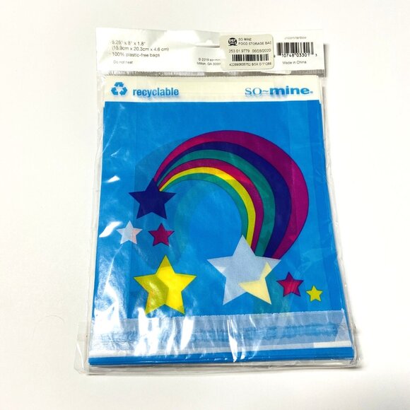 NEW So Mine Recyclable Sandwich Snack Bags w/ Seal Unicorn Rainbow BPA Free 25ct - Picture 2 of 2